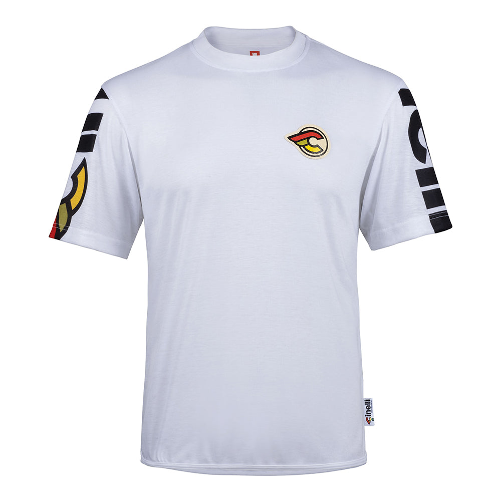 TECH TEE SHORTSLEEVE WOMAN MEGA LOGO WHITE – Cinelli Official