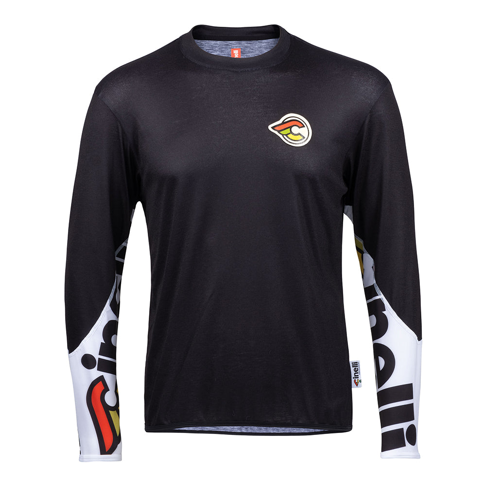 TECH TEE LONGSLEEVE MEGA LOGO BLACK – Cinelli Official