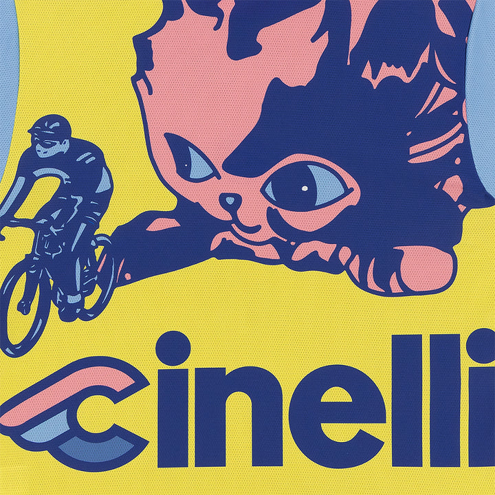FOOTBALL JERSEY SHANA SADEGHI RAY KITTEN YELLOW & BLUE – Cinelli
