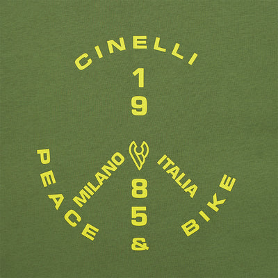 T-SHIRT PEACE & BIKE 85 GREEN