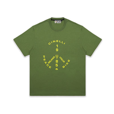 T-SHIRT PEACE & BIKE 85 GREEN