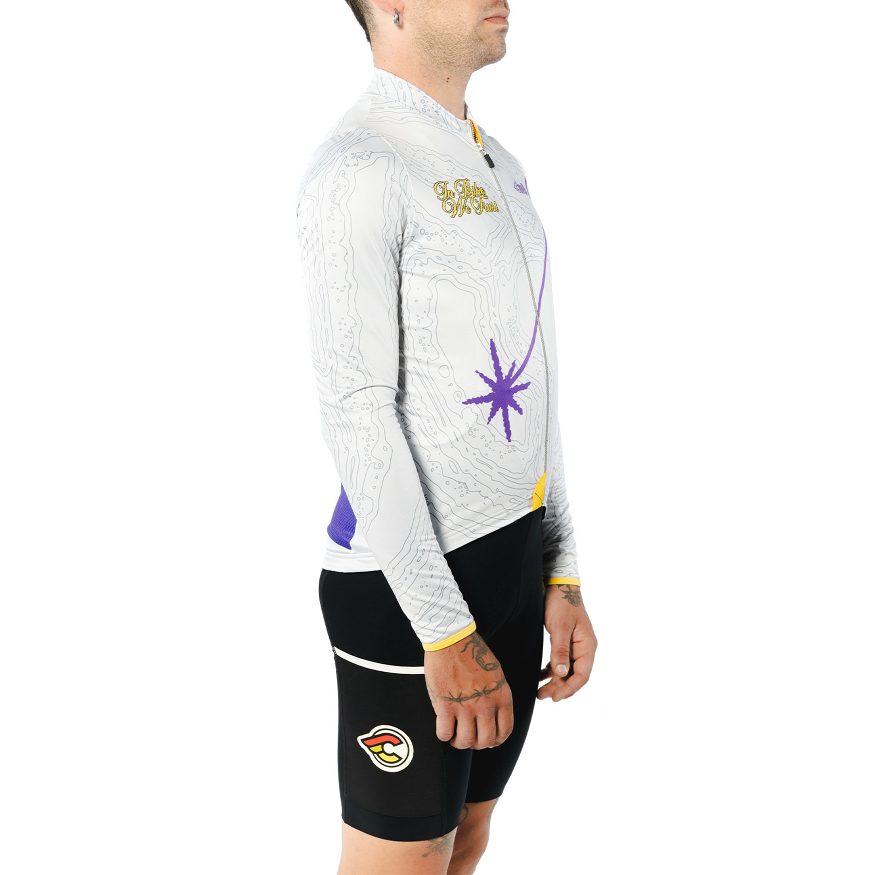 Tempo Winter Cycling Jersey – Grey & Purple | IBWT – Cinelli Official
