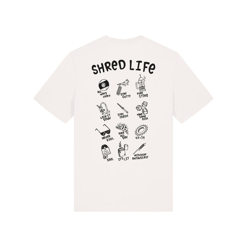 T-SHIRT CHAS CHRISTIANSEN SHRED LIFE WHITE