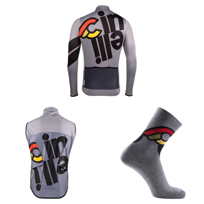 Tempo Cement Gray Winter Cycling Kit