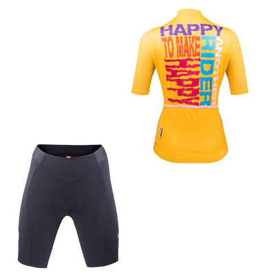 Woman Tempo Happy Yellow Cycling Kit