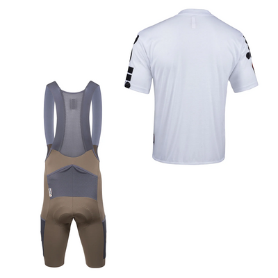 Gravel White and Brown Cycling Kit