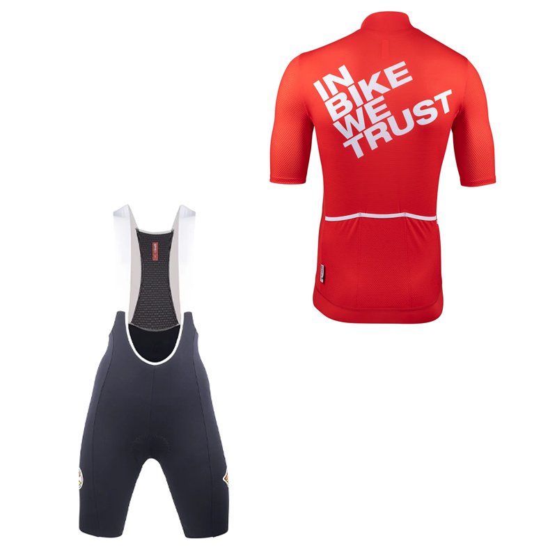 Tempo In Bike We Trust Red Cycling Kit