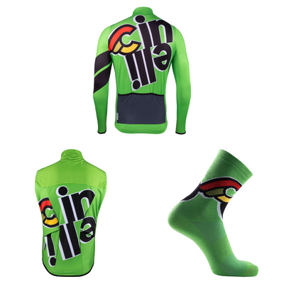 Tempo Slime Green Winter Cycling Kit