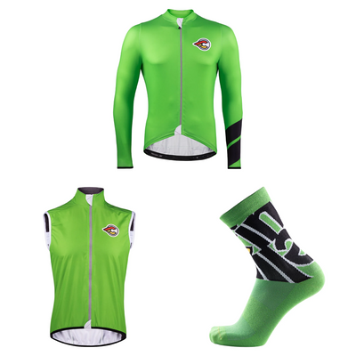 Tempo Slime Green Winter Cycling Kit