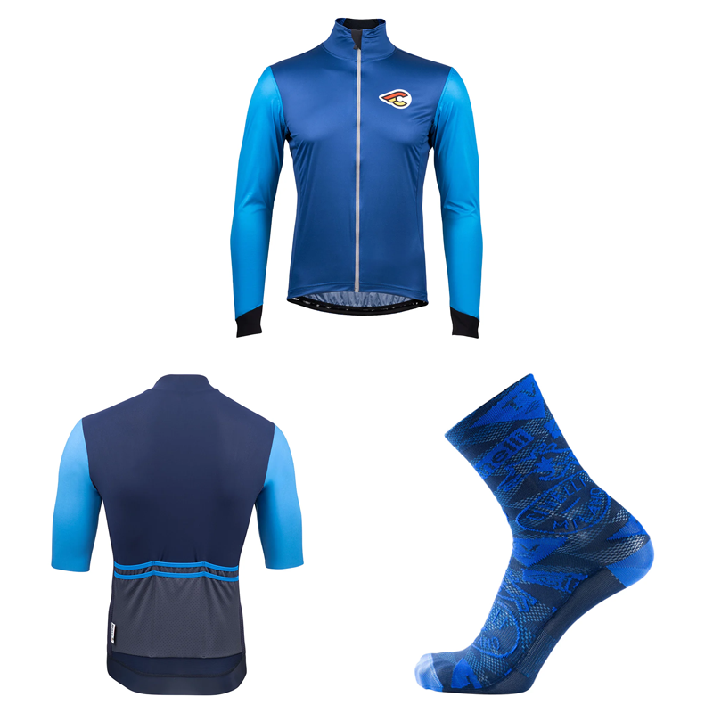 Supercorsa Navy Blue Winter Cycling Kit