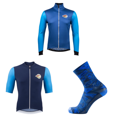 Supercorsa Navy Blue Winter Cycling Kit