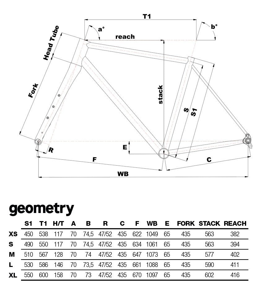 Speciale Gravel - Force Eagle 1x12sp geometry